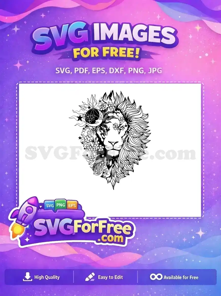 Free Detailed Lion Free Floral Design Elements Free SVG