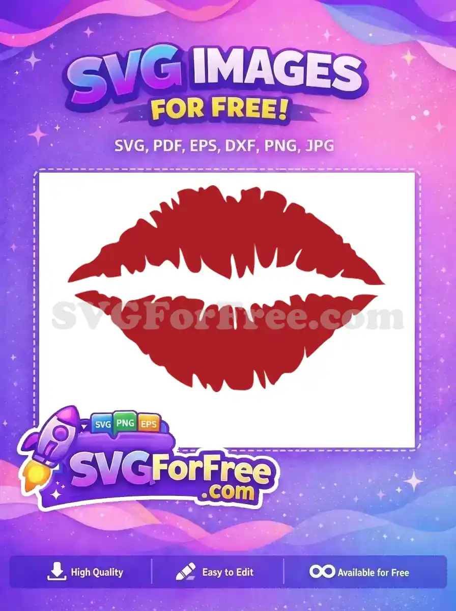 Free Crimson Lips Free Passionate Kiss First Free SVG