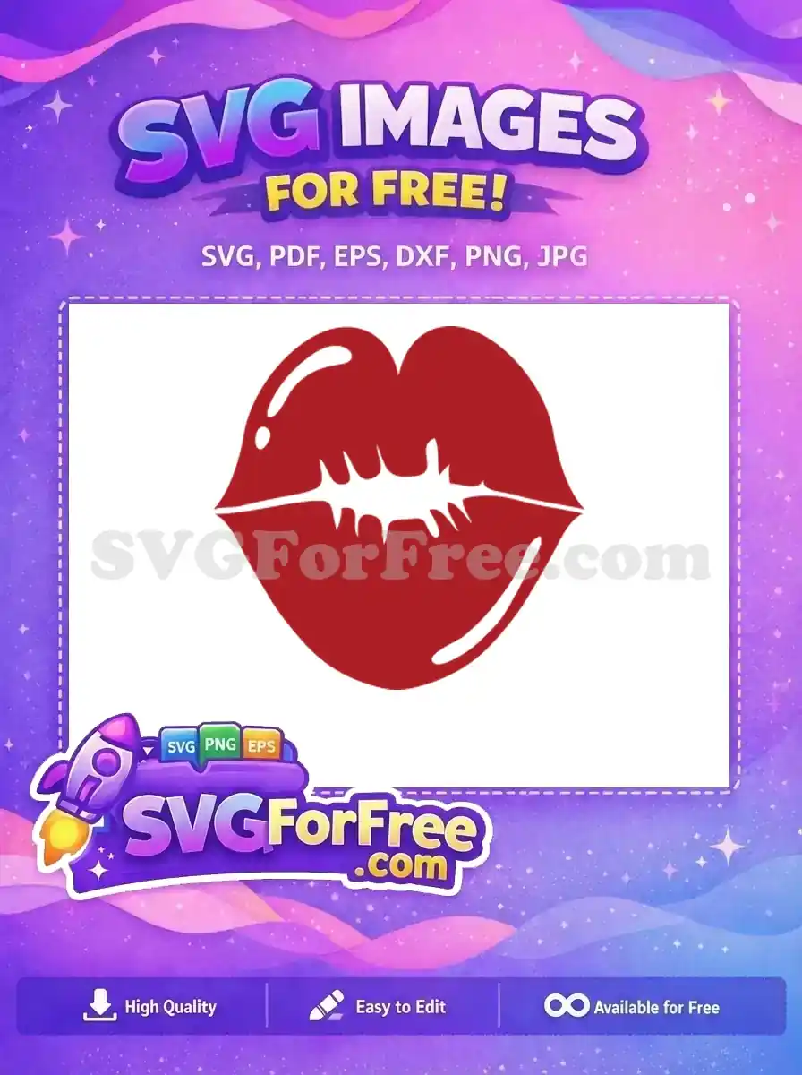 Free Glossy Red Lips Free Seduction Category 1 Free SVG