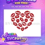 Free Red Lips Free Kiss Marks Valentines Free SVG - Instant Download