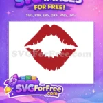 Free Red Lips Free Kiss Mark Valentines Free Lips SVG - Instant Download