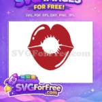 Free Red Lips Kiss Free Mouth Detail Lips Free SVG - Instant Download