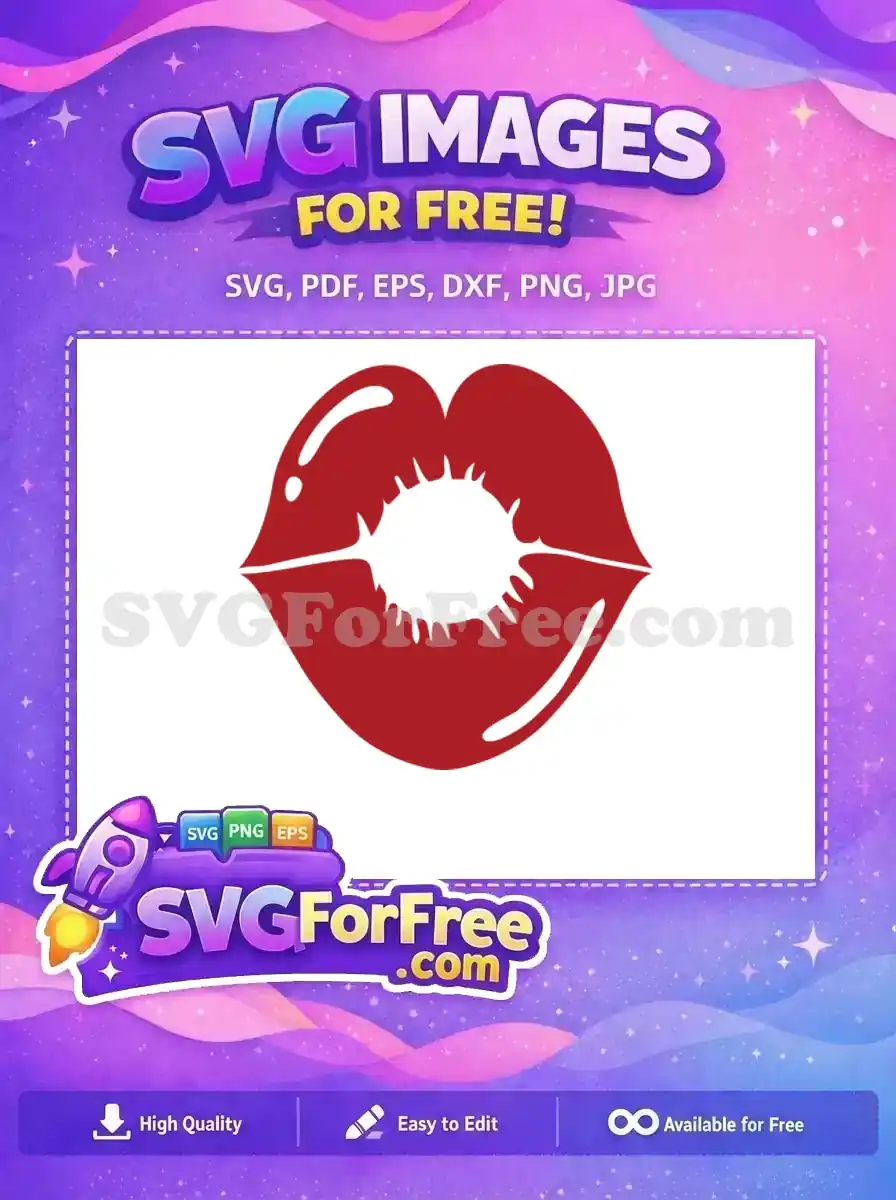 Free Red Lips Kiss Free Mouth Detail Lips Free SVG