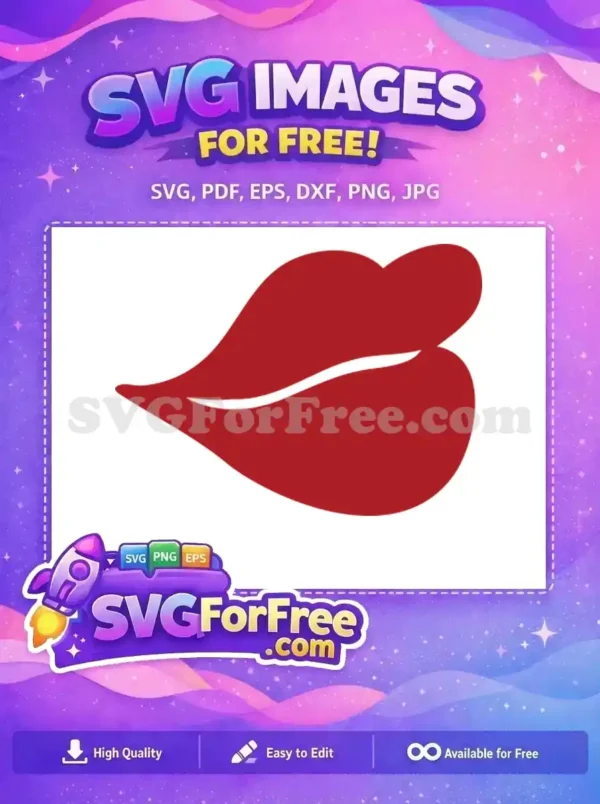 Free Red Lips Free Pouting Lips Design Free SVG Free Red Lips Free Pouting Lips Design Free SVG