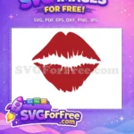 Free Red Lips Free Kiss Mark Lips Free SVG - Instant Download