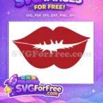 Free Dark Red Lips Free Kiss Mark Lips design Free SVG - Instant Download