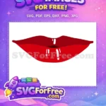 Free Glossy Lips Free Red Lips Expression Free SVG - Instant Download