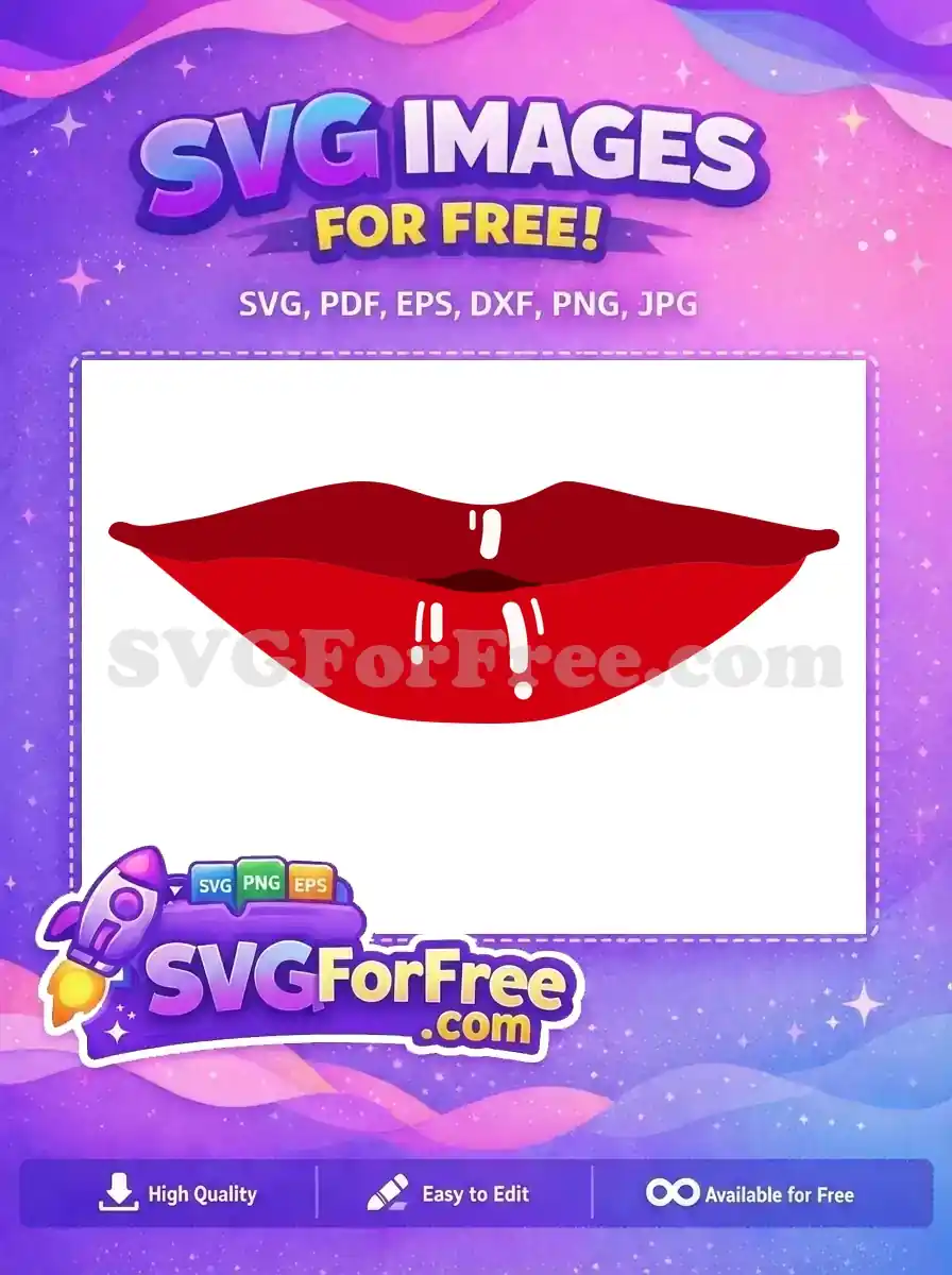 Free Glossy Lips Free Red Lips Expression Free SVG
