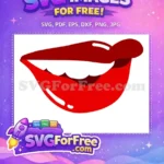 Free Glossy Red Lips Free Smile Sexy Free SVG - Instant Download