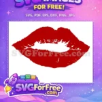 Free Dark Red Lips Free Kiss Mark Valentines Free SVG - Instant Download