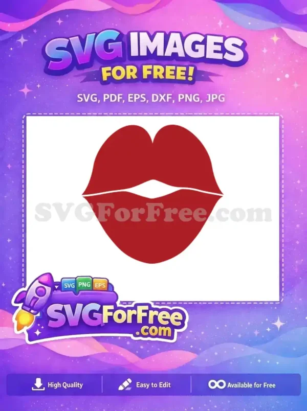 Free Red Lips Free Silhouette Kissing 1 Free SVG