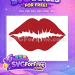 Free Dark Red Lips Free Kiss Lips Design Free SVG - Instant Download