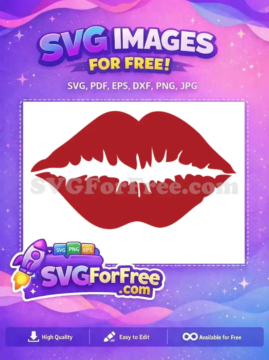 Free Dark Red Lips Free Kiss Lips Design Free SVG