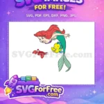 Free Smiling Ariel Free Flounder Sebastian Little Mermaid Free SVG 1 - Instant Download