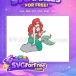 Free Smiling Ariel Free Turquoise Tail Little Mermaid Free SVG - Instant Download