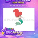 Free Red Hair Free Purple Top Little Mermaid Free SVG - Instant Download