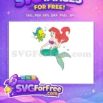Free Smiling Ariel Free Flounder Bubbles Little Mermaid Free SVG - Instant Download