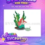 Free Red Hair Free Thinking Pose Little Mermaid Free SVG - Instant Download