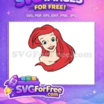 Free Smiling Ariel Free Flowing Red Hair Little Mermaid Free SVG 1 - Instant Download