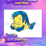 Free Yellow Flounder Free Bubbles Little Mermaid Free SVG - Instant Download