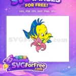 Free Yellow Flounder Free Pink Flower Little Mermaid Free SVG - Instant Download