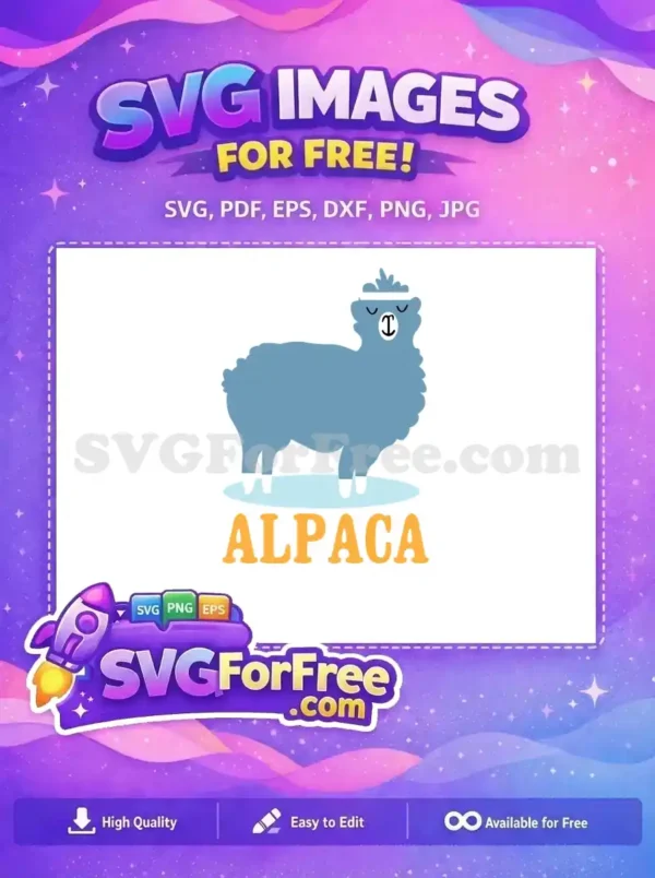 Free Cute Blue Llama Free Pretend Play Alpaca Free SVG