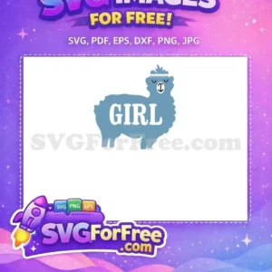 Free Blue Llama Girl Free Graphic Llama Quotes Free SVG