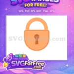 Free Orange Lock Free Security Simple Lock Free SVG - Instant Download