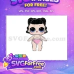 Free Blue Eyed Lol Doll Free Pink Diaper Design Free SVG - Instant Download