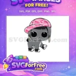 Free Pink Camo Hat Free Gold Earrings Lol Dolls Free SVG - Instant Download