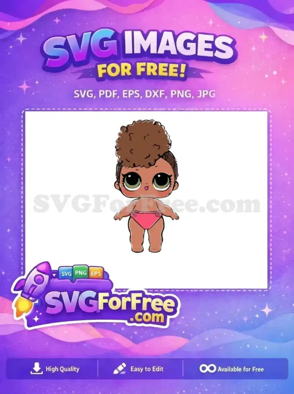Free Curly Hair Free Green Eyes Lol Dolls Free SVG