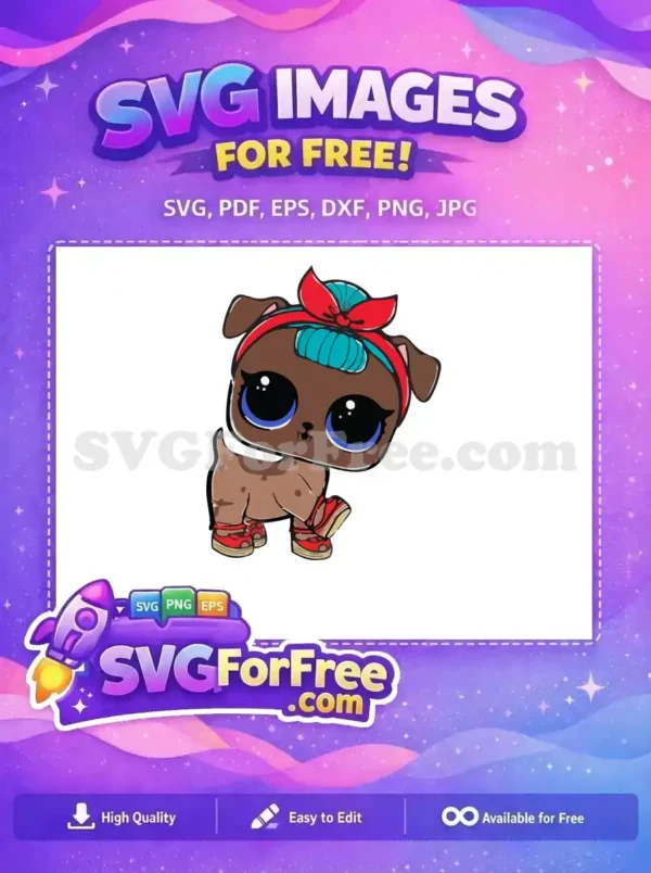 Free Brown Dog Lol Red Bow Free Blue Hair Free SVG Free Brown Dog Lol Red Bow Free Blue Hair Free SVG