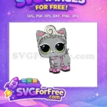 Free Gray Cat Pink Accessories Free LOL Doll Free SVG - Instant Download