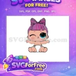 Free Pink Hair Free Winking Lol Dolls Free SVG 1 - Instant Download