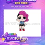 Free Pink Hair Free Blue Denim Lol Dolls Free SVG - Instant Download