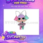 Free Big Bow Free Turquoise Eyes Lol Dolls Free SVG - Instant Download