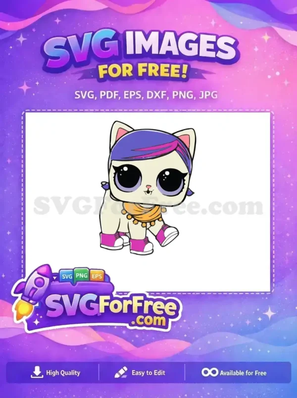 Free Cat Lol Doll Big Eyes Free Orange Scarf Lol Dolls Free SVG Free Cat Lol Doll Big Eyes Free Orange Scarf Lol Dolls Free SVG