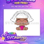 Free White Hair Free Pink Diaper Lol Dolls Free SVG - Instant Download