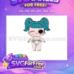Free Winking Eye Free Turquoise Hair Lol Dolls Free SVG - Instant Download
