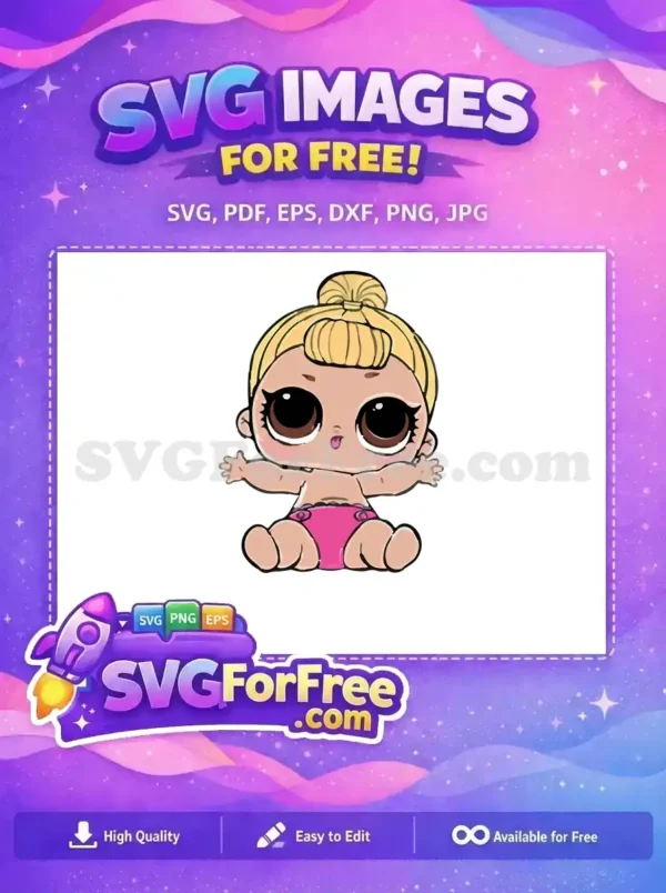 Free Blonde Hair Free Brown Eyes Lol Dolls Free SVG