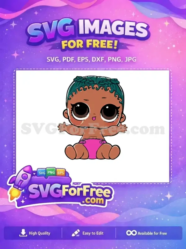 Free Teal Hair Free Big Eyes Lol Dolls Free SVG 2