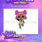 Free Pink Hair Free Teal Accents Lol Dolls Free SVG - Instant Download