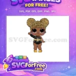 Free Golden Afro Puffs Free Black Sparkle Suit Lol Dolls Free SVG - Instant Download