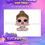 Free Brown Hair Free Baby with Pacifier Lol Dolls Free SVG - Instant Download