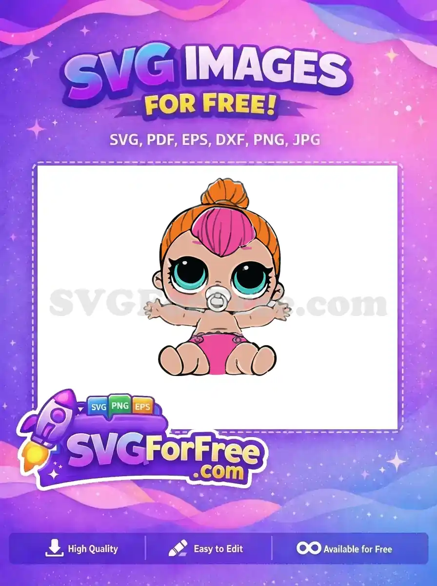 Free Turquoise Eyes Free Orange Bun Lol Dolls Free SVG