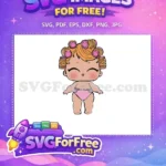Free Pink Diaper Free Hair Curlers Lol Dolls Free SVG - Instant Download