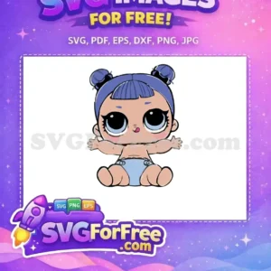 Free Blue Hair Lol Dolls Smiling Free Tongue Baby Free SVG