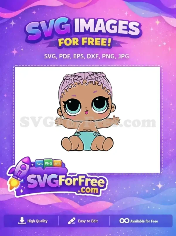 Free Lilac Hair Free Big Eyes Cute Lol Free SVG