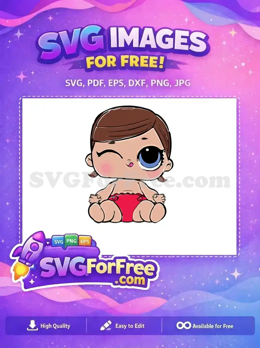 Free Winking Eye Free Tongue Out Lol Dolls Free SVG