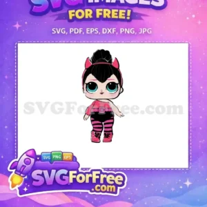 Free Black Hair Free Pink Bows Devil Lol Dolls Free SVG